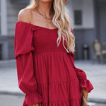 Sofia&Aurora™ - Smocked Off-Shoulder korte jurk