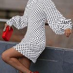 Ginevra™ -  Vintage Jurk met Puff Mouwen en Polka Dots