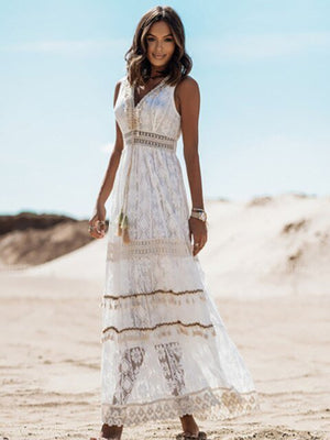 Sofia&Aurora™ - Boho Maxi Jurk met Kant - Trifoglio