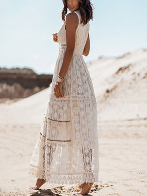 Sofia&Aurora™ - Boho Maxi Jurk met Kant - Trifoglio