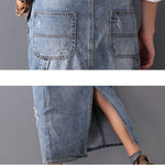 Sofia&Aurora™ -Gescheurde Trendy Denim Overall Jurk - Trifoglio