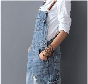 Sofia&Aurora™ -Gescheurde Trendy Denim Overall Jurk - Trifoglio